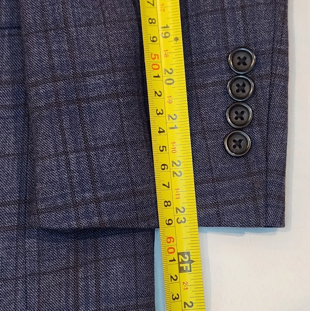 PRONTO UOMO Blue Blazer Sport Coat Two Button Wool Suit Jacket 38S - Picture 8 of 10